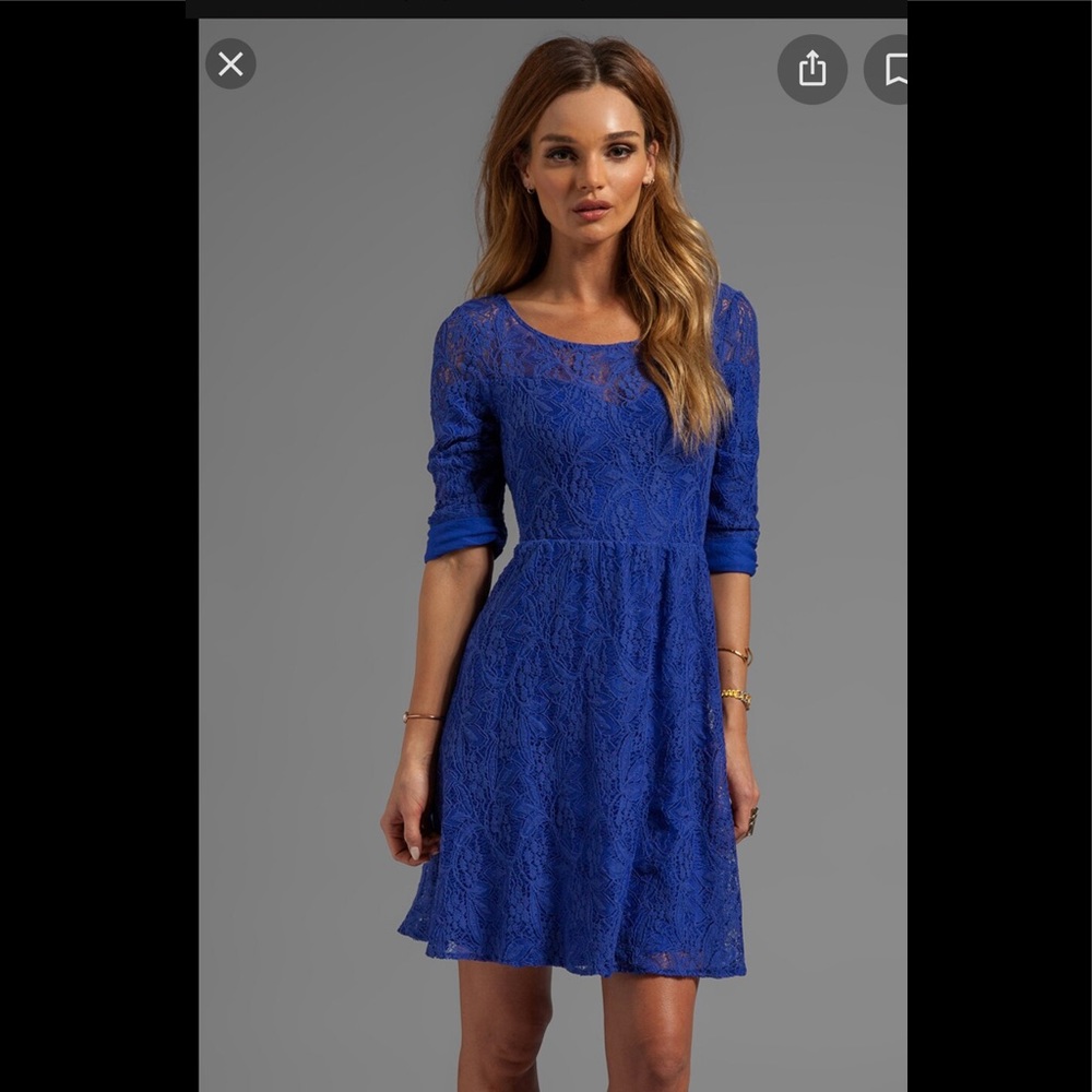 NWT Free People Shake it Up Lace Dress in Mosaic Blue - Size Small